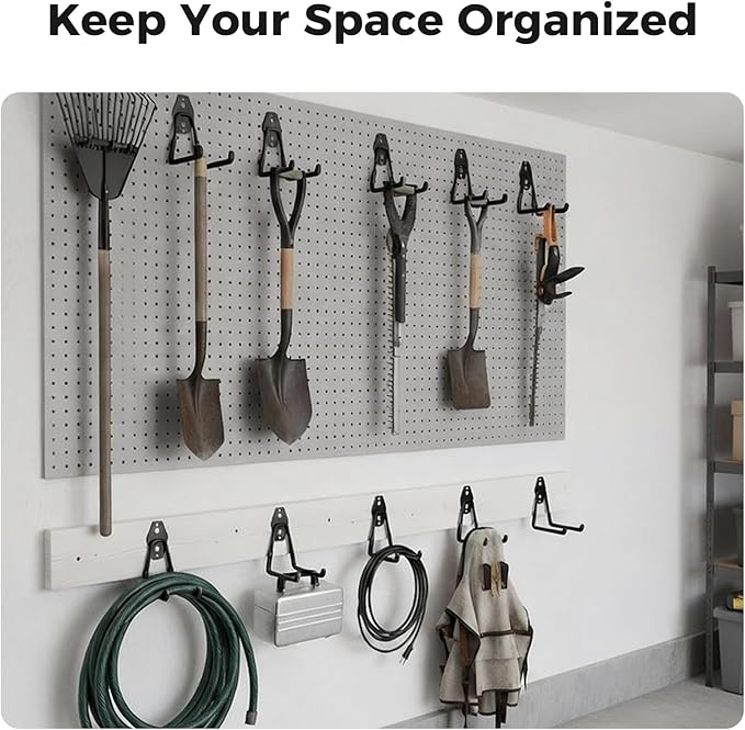 Garage Hooks Heavy Duty - 16 Pack Garage Storage Hooks Anti-Slip Coating Wall Mount Hook for Hanging Ladders Bikes Garden Tools Hose
