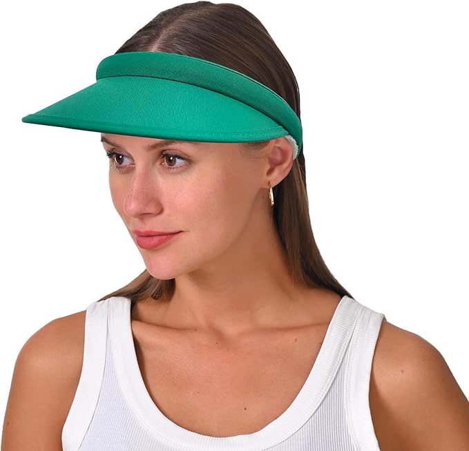 2 Pack Sun Visor Hats Women Men Clip On Wide Brim Visors Hat Outdoor Sports Golf Beach Travel Tennis Caps