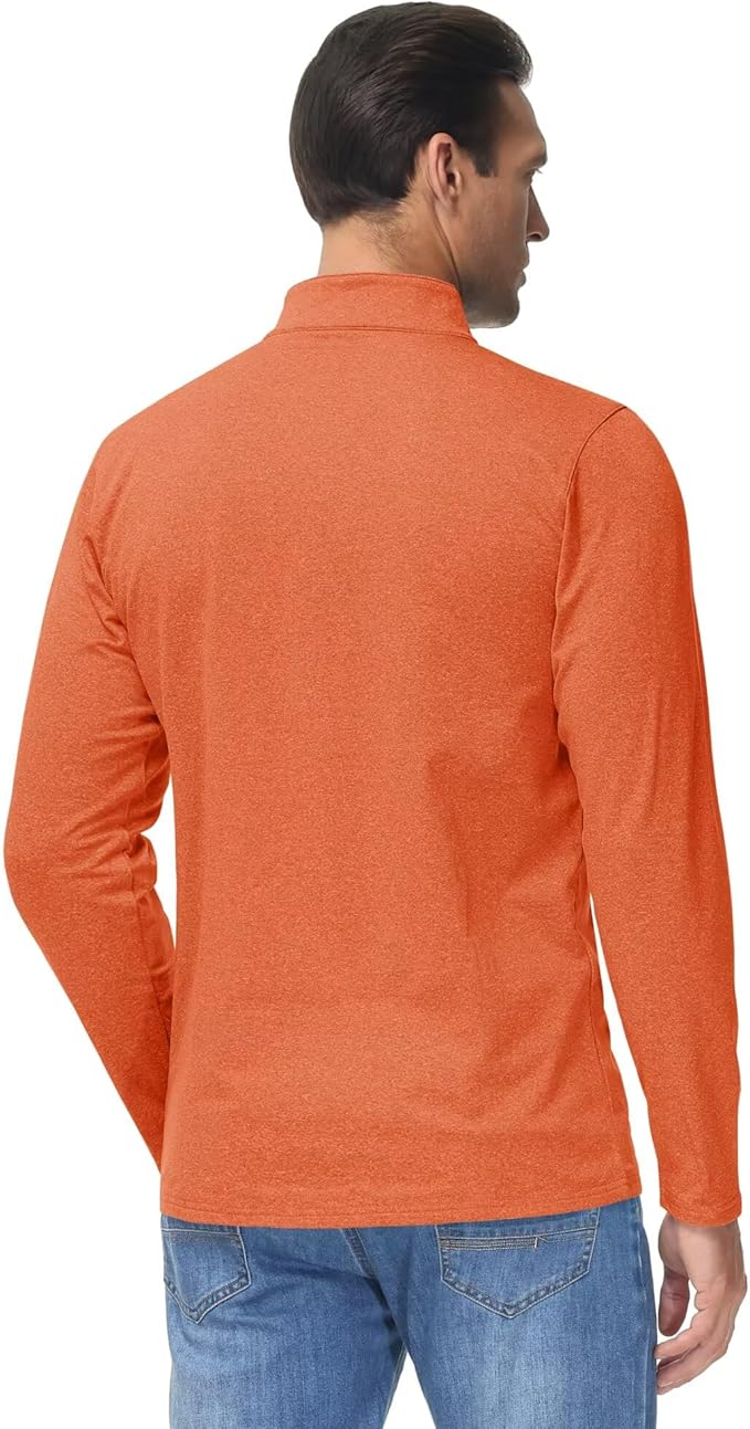 Boladeci Men's Quarter Zip Pullover Premium Fleece Lined Heather Long Sleeve Golf Shirts Midweight 1/4 Half Zip Sweatshirts