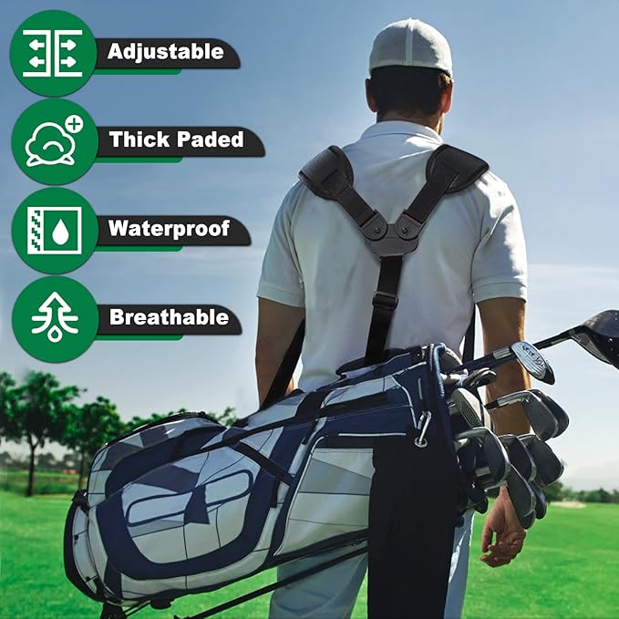 BIG TEETH Golf Bag Straps Swivel Backpack Straps Golf Bag Double Strap, Backpack Straps Replacement Adjustable Bag Strap