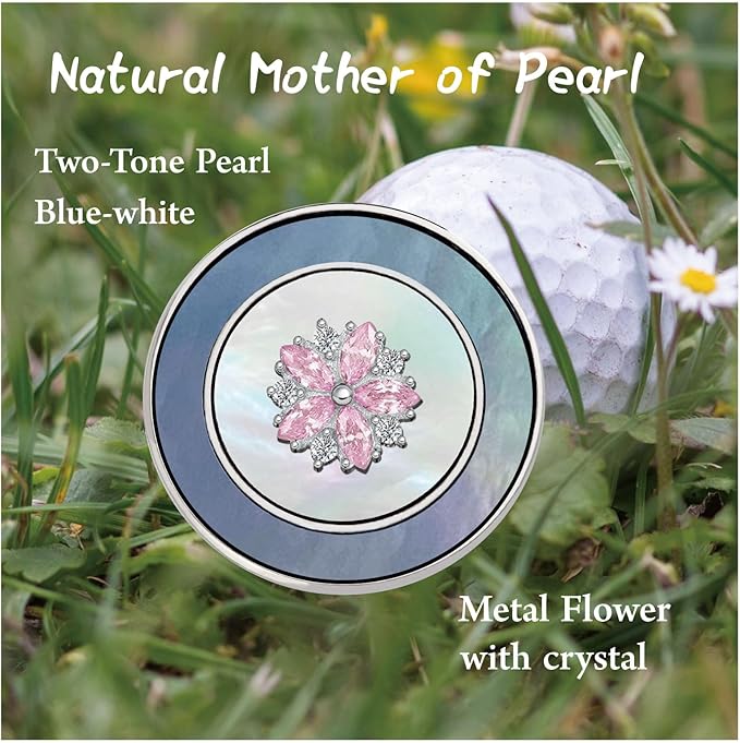 Golf Ball Marker Hat Clip with Pearl Ball Marker, Golf Gifts, Golf Accessories, Golf Ball Markers for Women