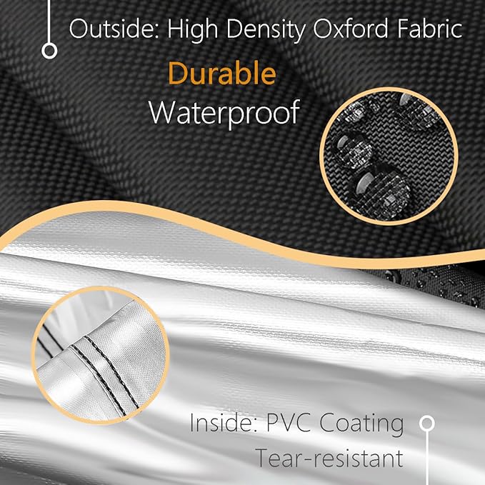 FLYMEI Golf Cart Cover Waterproof, 420D Fabric Universal Fits for Most Brand 2/2+2/4/4+2 Passengers Yamaha, Honda, Club Car, EZGO Golf Cart
