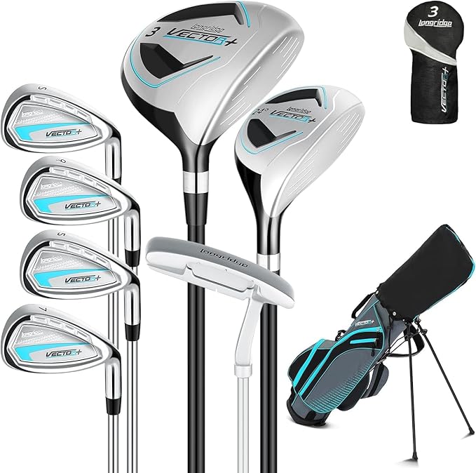 8 Pieces Complete Golf Club Set for Men Left or Right Handed – Mens Golf Clubs Full Set with Fairway Wood, Hybrid, Irons, Putter & Lightweight Bag – Beginner Friendly, Best Value, Distance & Accuracy