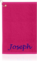 Personalized Passion Golf Towel with Embroidered Name - 16"x26" Cotton Plush Velour Golf Towels with Clip for Men and Women - Accessories Gifts for Golfers - Hot Pink