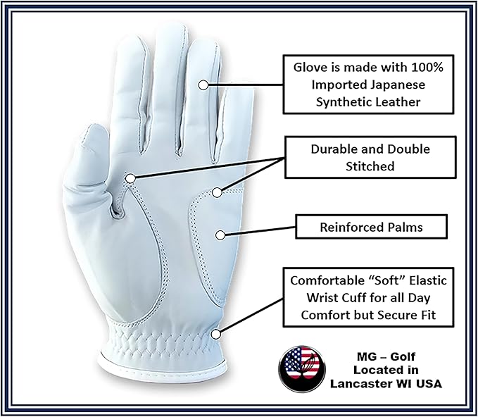 Bacon Eggs Funny Golf Glove – Men's Premium Japanese Synthetic Leather with Cabretta Leather Palms Durable Weather Grip LH RH Sizes Perfect Golfer