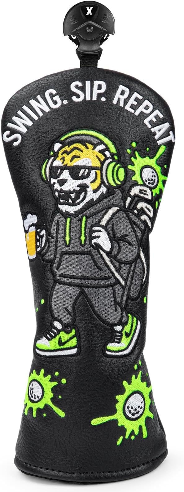 Golf Club Covers Funny Tiger Driver Cover Fariway Wood Headcover Hybrid Cover Leather Golf Headcover for Most Brand