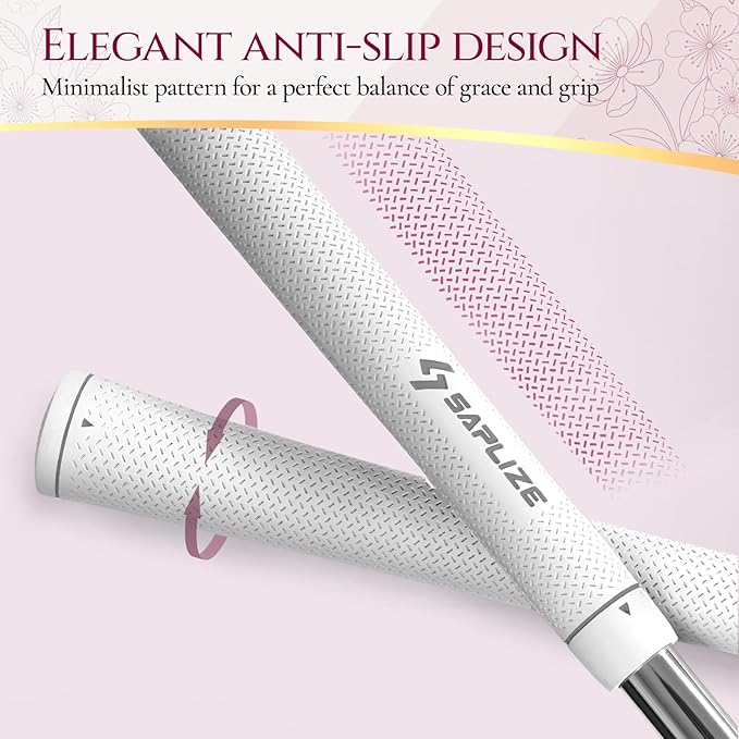 SAPLIZE Women’s Exclusive Golf Grips | Optimized Taper Design | Elegant Solid Color Series | Soft, Comfortable & Shock-Absorbing | Standard & Midsize, 13 Pack Golf Club Grip Kit for Women, Men & Juniors, CC02 Series