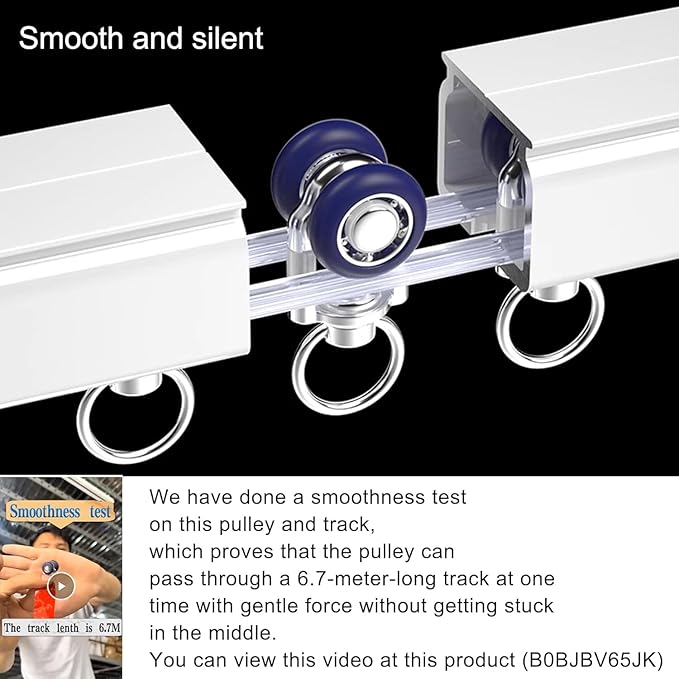 Aluminum Alloy Silent Curtain Tracks Ceiling Or Wall Mounted Curtain Rail Drapes Rail Room Dividers Sliding Curtain Rail (white, 4m)