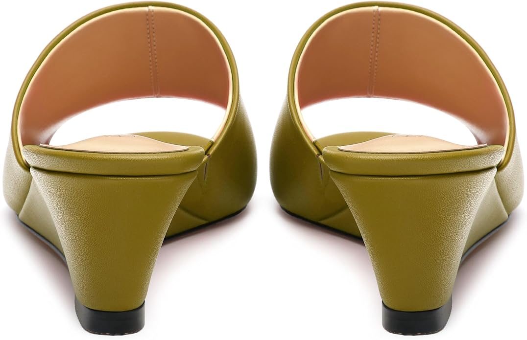 Wedge Sandals for Women Open Toe Wedge Heels Womens Matte High Heel Sandal Round Toe Heeled Wedge Sandals Slip on Casual shoes 2 inch