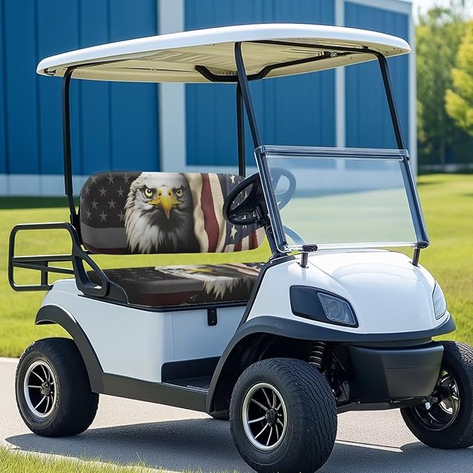Fashion Print Golf Cart Seat Covers 2 Passenger Golf Cart Backrest Cover Golf Cart Seat Towel Gift for Friends