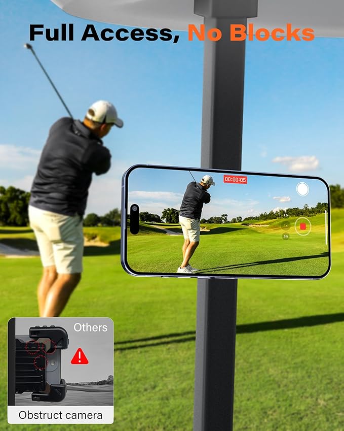 A2C Alloy Magnetic Golf Cart Phone Holder Compatible with MagSafe iPhone 12-17, Fits EZGO, Club Car, Yamaha, Golf Cart Accessories Essentials 2025 Stocking Stuffers Ideas Golf Gifts for Men Women Him
