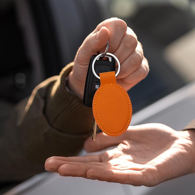 LaserGram Oval Keychain, Sunflowers, Personalized Engraving Included