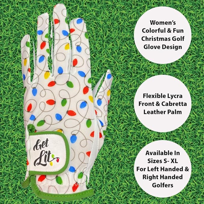 Giggle Golf Women's Golf Glove - Adjustable Strap, Left Hand Gloves for Women