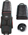 Golf Travel Bags for Airlines with Hard Case Top & Wheels, Hard Shell Top Protect Golf Club, Made of 1680D Heavy Duty Oxford, Internal Strap for Fixing, Lightweight and Easy to Maneuver