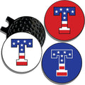 Wolf Golf Towels Golf Ball Marker Hat Clip | USA Monogram | 1 Magnetic Clip + 3 Ball Markers | Patriotic Golf Accessories for Men & Women