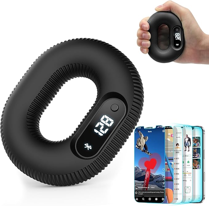 Smart Grip Trainer, Supports Multiple Game Interaction and HID Mode Video Browsing,Hand Gripper for Fitness, Stress Relief and Rehabilitation Training, Hand Exerciser