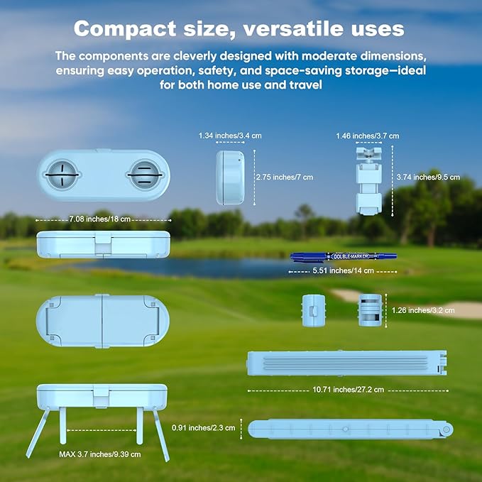 Geyo Golf Alignment Sticks for Beginners, Entry-Level Foldable Golf Training Aids for Stance Correction, Aiming, Putting, Swing Practice, Suitable for Indoor & Outdoor, Use by Men and Women