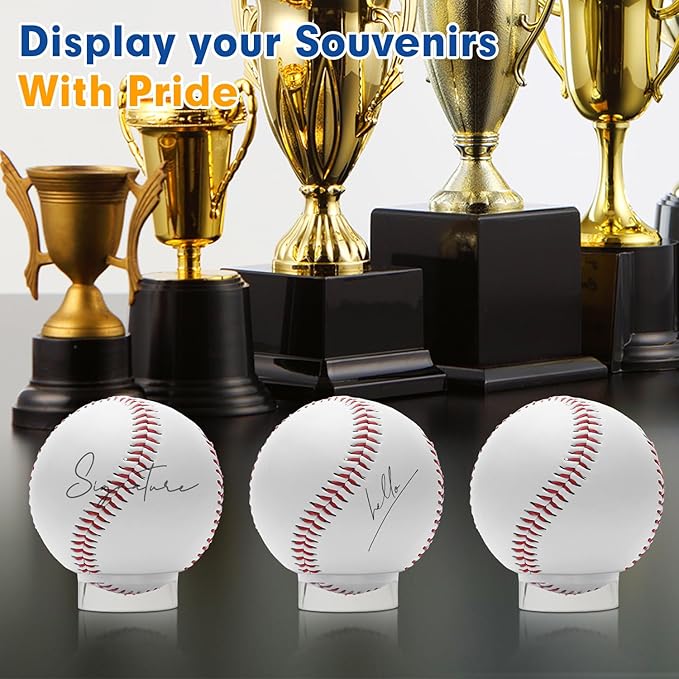 120 Pcs Baseball Holder Ring Stand 0.6/1.22/1.77 Inch Round Acrylic Stands, Small Display Stand Ring Clear Sphere Holder for Small Balls, Baseball, Golf Ball, Crystal Ball, Egg Stand, Marble, Softball