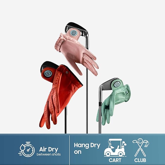 CLAPLEY Women’s Golf Glove – Premium Cabretta Leather with Magnetic Ball Marker, Breathable Design, Good Elasticity, Precious Gift for Golfers, Super Soft Feel, Left and Right Hand, Secure Fit