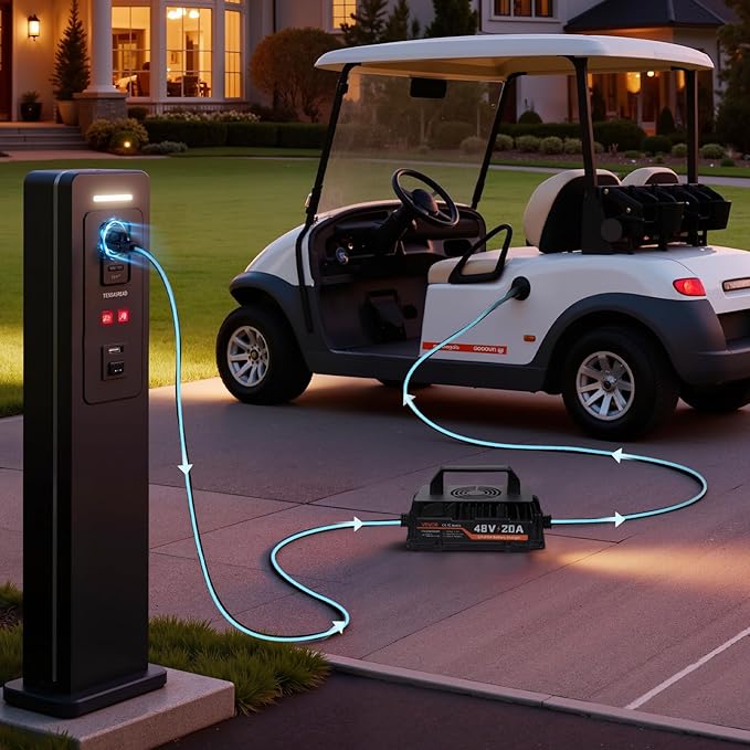 VEVOR 48V (51.2V) 105AH Lithium Golf Cart Battery, with 18A Charger, Lifepo4 Battery Kit, Built-in 200A BMS, with Bluetooth & Touch Monitor, 4000 Cycles, Metal Case, for Golf Carts, Trolling Motors