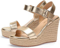 VICKI·VICKI Wedges for Women Platform Sandals Wedge Heels for Sandals Comfortable Summer Espadrille Shoes Ankle Strap&Open Toe
