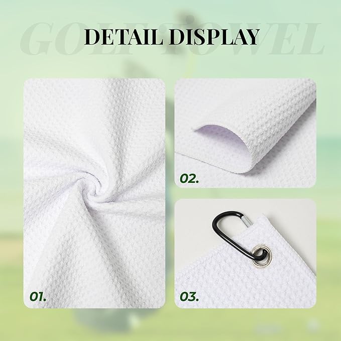 Funny Golf Towel with Carabiner Clip 24"x16" Cute Fun Grey Golf Towels for Golf Bags Microfiber Waffle Golfs Rag for Disc Balls Clubs Golfs Accessories for Men Women Dad Husband