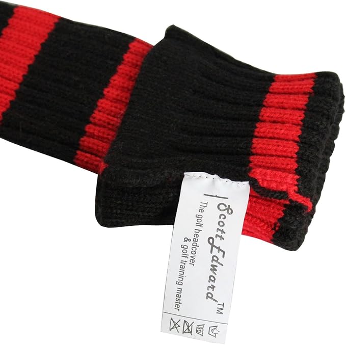 Scott Edward Golf Headcovers for Woods Set of 3 Fits Well Driver(460cc) Fairway Wood and Hybrid(UT) The Perfect Change for Golf Bag Classic Striped Style