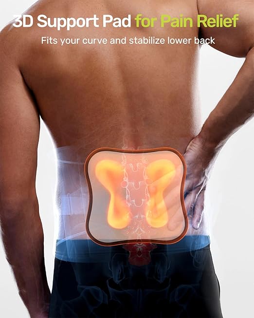 Lower Back Brace for Women, Back Belt Support for Men with 8 Stays, Soft Lumbar Support with Full Protection, Orange Size XL