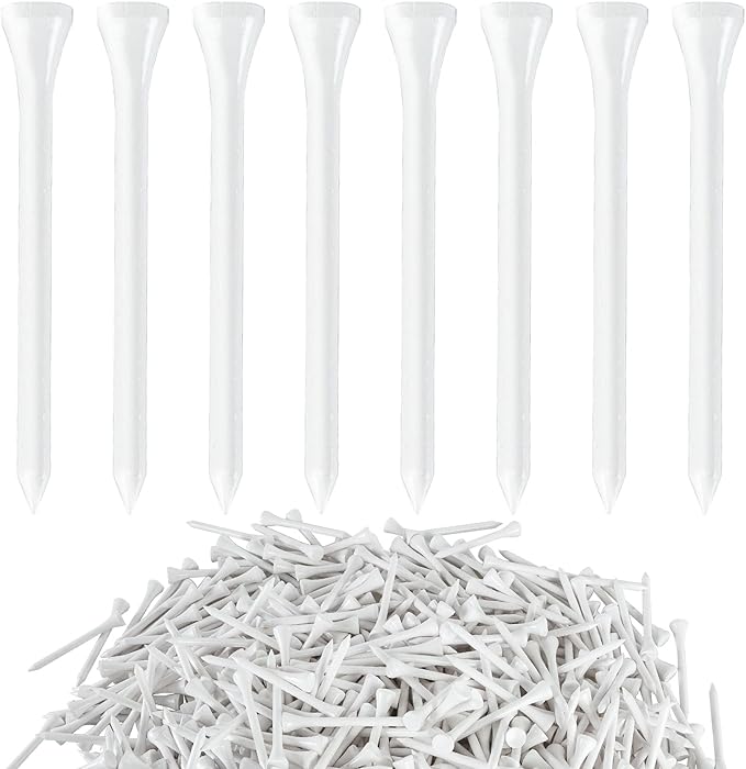 Bamboo Golf Tees 1000 PCS, 2-3/4 inch(70mm) & 3-1/4 inch (83mm) Length, Stronger Than Wood Tees