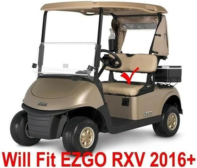 Huskey 2PCS Golf Cart Front Seat Covers for EZGO RXV 2008-UP G&E Models Custom Two-Tone Black/Lime Green Diamond Stitching with Lime Green Piping, Marine Grade Vinyl Material, Staple on Design