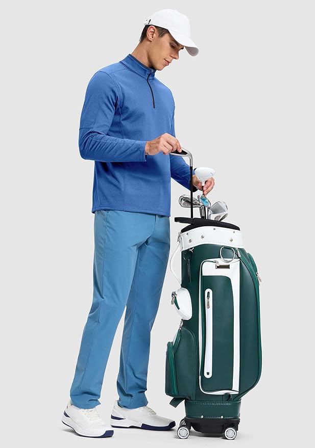 G Gradual Quarter Zip Pullover for Men Fleece Lined Sweatshirt Long Sleeve Winter Golf Shirt Mock Neck Polo Running Sweater