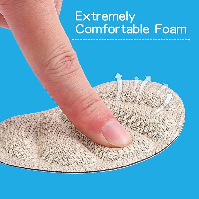 Back of Heel Cushion Pads, Adhesive Heel Grips Inserts for Loose Shoes, Shoe Slip, Heel Pain and Blister, 8PCS-Beige