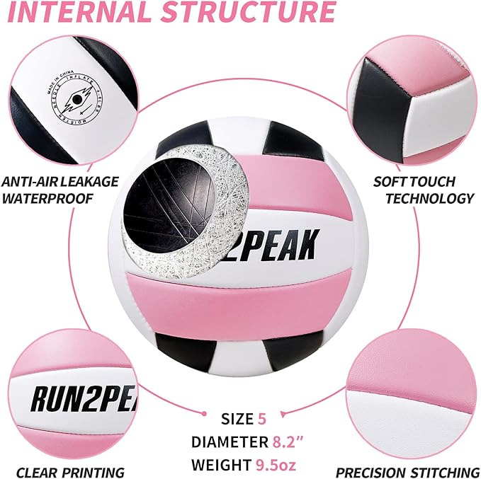 Soft Touch Volleyball Ball Gifts for Teen Girls Kids Youth Team Beginners Durable Volleyballs for Outdoor Indoor Beach Pool Water Play Official Size 5 Training Practice Volley Ball