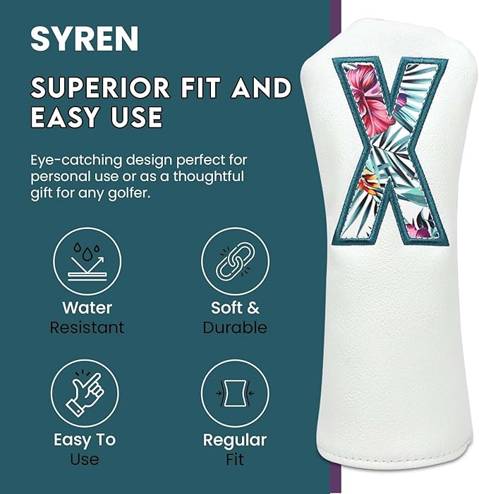 Syren Tropics Club Head Cover - Premium Golf Club Protector - Headcover for Odyssey | Essential Golf Accessories for Men with Premium Club Protection | Funny Golf Accessories for Men (for-Hybrid)