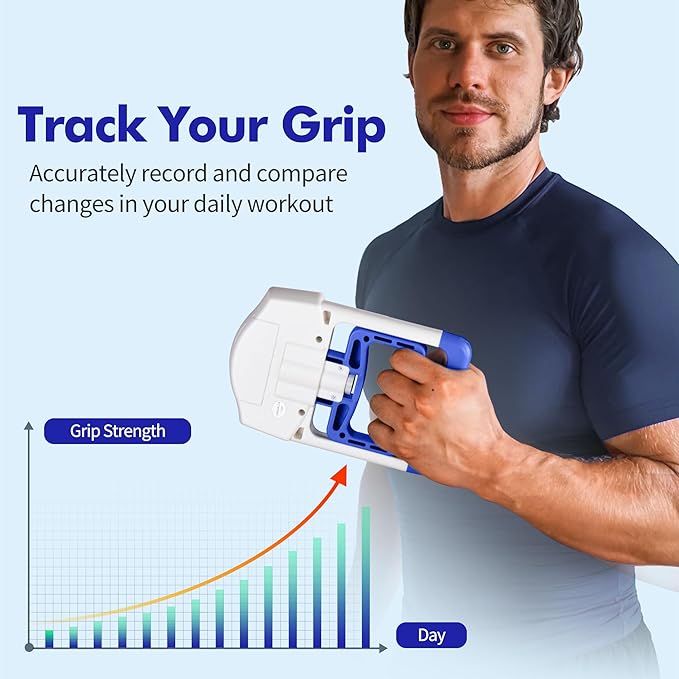 Grip Strength Tester 265lb/120kg, Digital Hand Dynamometer FDA Registered with Backlit LCD for Grip Strength Testing and Training
