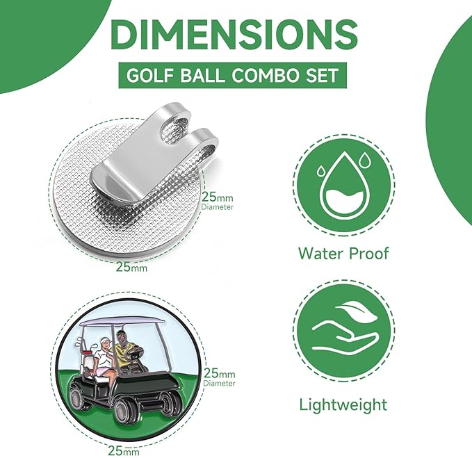 Magnetic Golf Ball Marker Clips, Funny Golf Ball Markers with Magnetic Clip, Enamel Golf Ball Markers Hat Clip Magnet for Men Women Golfer Gifts