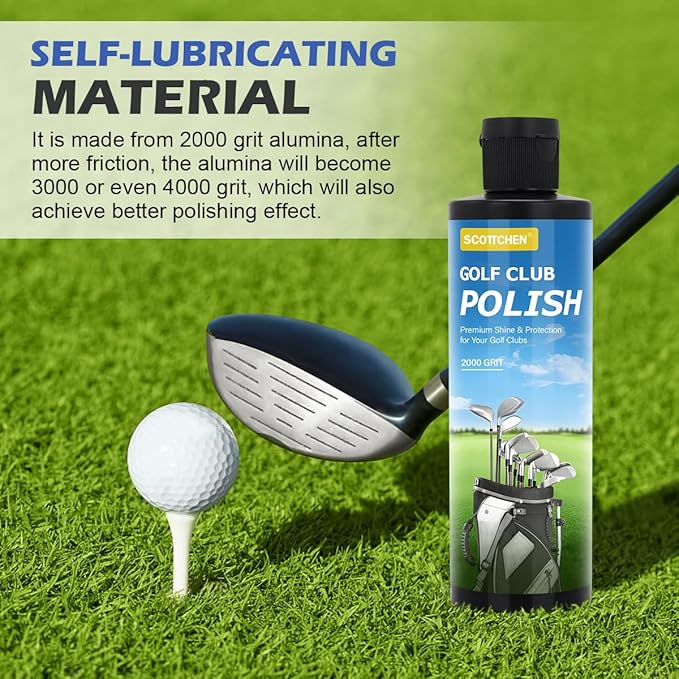 SCOTTCHEN Golf Club Polish,Golf Groove Cleaner,Golf Club Cleaner and Scratch Remover 8 Oz - 2000 Grit Formula for Premium Shine & Protection