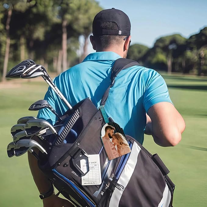 Personalized Golf Tee Bag Tags Custom Golf Tee Holders for Golf Bag，3 Wooden Tees Leather Gift for Golfer Men Women Dad Grandpa, or Uncle
