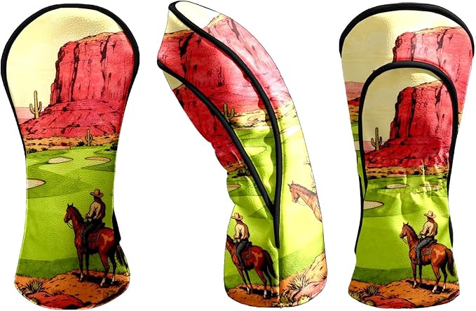 Golf Head Covers Leather Driver Headcover, Premium Golf Club Covers with Anti-Scratch Lining 1/3/5 Wood Head Covers for Golf Clubs for Women Men