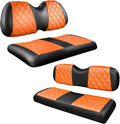 NOKINS 4PCS Golf Cart Diamond Seat Covers Kit,Front and Rear Seat Covers Fits for EZGO/Club Car/Yamaha Original Regular Seat Cushion, No Stapler
