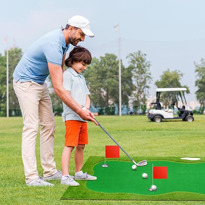 Nice C Putting Green Indoor, Putting Green, Golf Simulators for Home, Golf Putting Mat, Putting Mat Putting Green Outdoor, Challenge Putting Cup, 3 Holes, Flags, and Slope