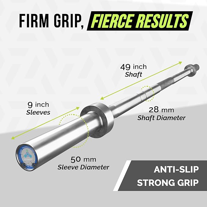 Rage Fitness Olympic Training Barbell – 6FT 15LB (300LB Capacity) OR 7FT 45LB (1500LB Capacity) – Home & Commercial Gym Weightlifting Bar for Squats, Deadlifts, Bench Press & Strength Training