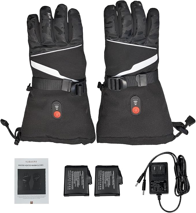 Heated Glove for Men Women Rechargeable Heated Gloves Waterproof and Windproof Gloves for Winter Outdoor Work Skiing Hiking Camping Riding Touchscreen 7.4V 3000mAh Battery