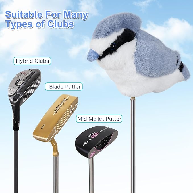 mytag Funny Putter Headcover, Premium Plush Animal Putter Cover for Blade/Mallet