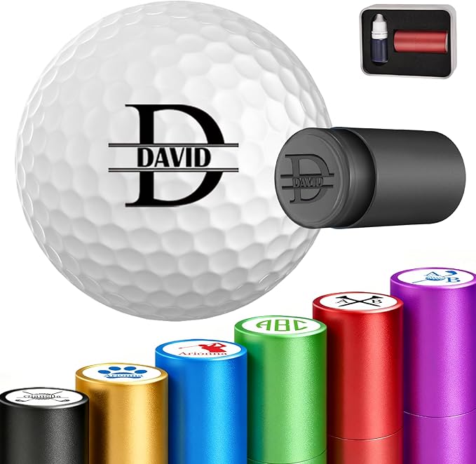 Custom Golf Ball Stamp Marker Personalized Quick-Dry Monogram Golf Ball Stamp with Logo Name Reusable Waterproof Golf Ball Stamp Gifts for Men Golf Lovers Golfers Dad Husband