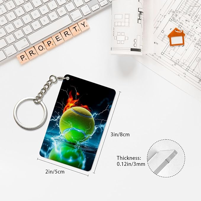 Keychain - Rectangular Acrylic Keychain Daily Key Ring Car Key Fob Holder 2X3 Inch