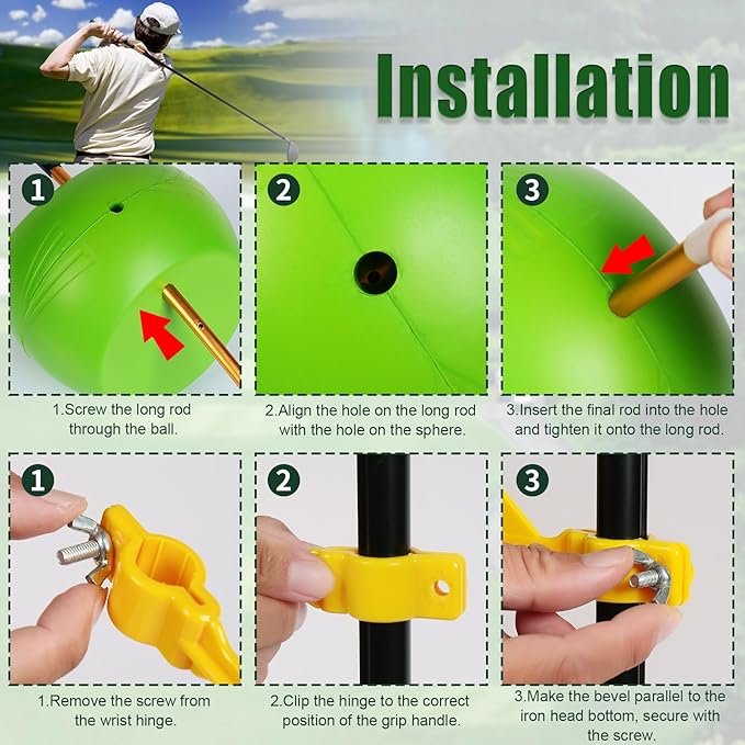 The Connector Golf Training Aid - 2 Pcs Golf Swing Trainer Aid for Posture Correction Practice, Suitable for Golfers of All Levels Looking to Improve Overall Game