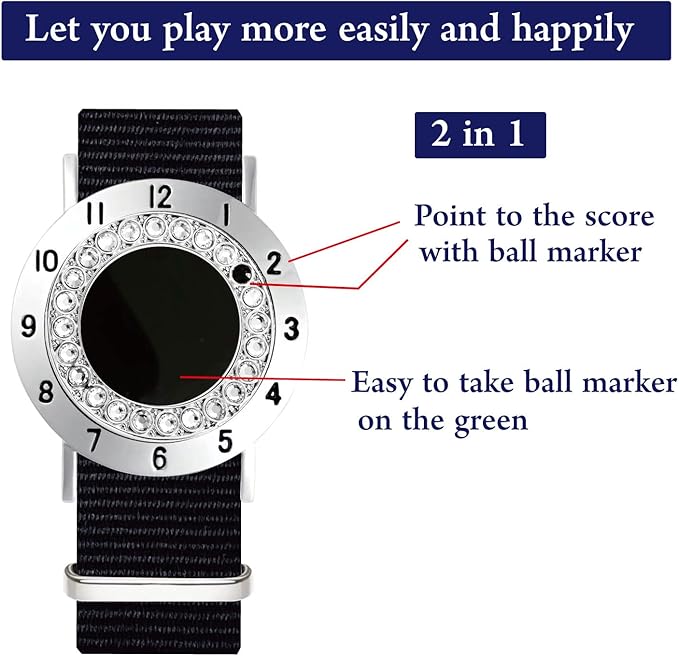 Golf Ball Marker with Golf Stroke Counter Bracelet, Pearl Crystal Ball Marker, Golf Accessories, Golf Gifts, Golf Counters for Women