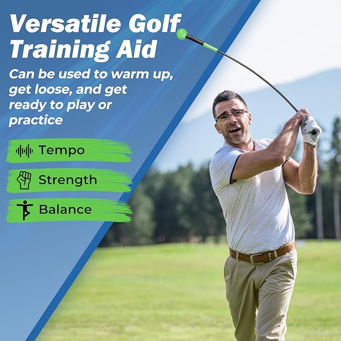 Tangkula Golf Swing Trainer, 47"/40"/31.5" Warm-Up Golf Practice Training Aid with Weighted Head for Grip, Rhythm, Flexibility, Balance, Tempo & Strength, Indoor Outdoor Golf Swing Corrector