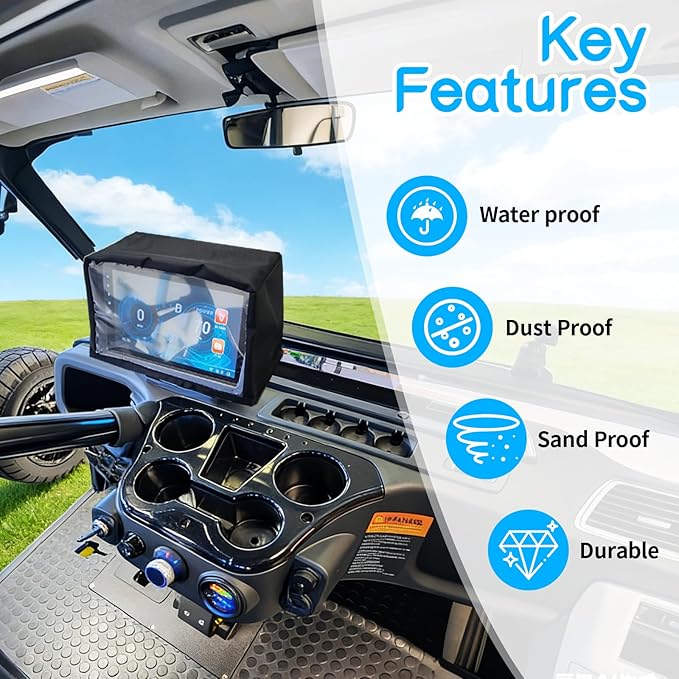 Golf Cart Screen Cover, Waterproof and Dustproof with a Secure Drawstring, Made of Oxford Fabric